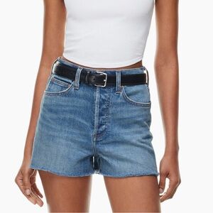 Aritzia Denim Forum The '50s Arlo High-Rise Denim Cut Off Short Blue Sz 29